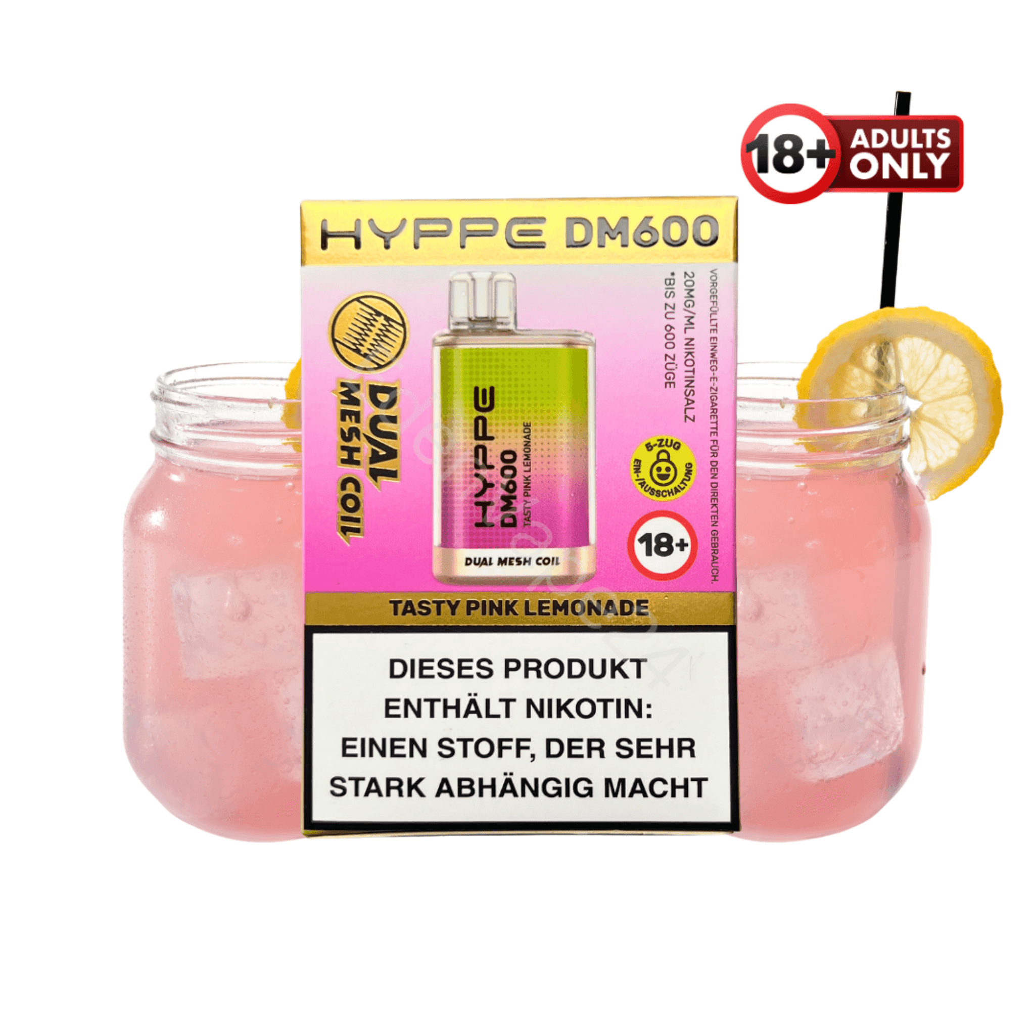 Flerbar HYPPE DM600 - Tasty Pink Lemonade - EdenVape24